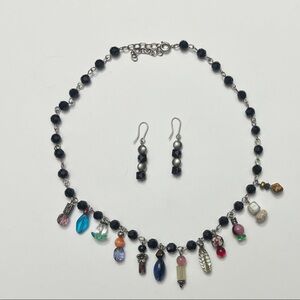 Colorful Beaded Necklace and Earring Set